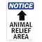 Signmission OSHA Notice, 5" Height, Animal Relief Area Sign With Symbol, 5" X 3.5", Portrait, 10154 OS-NS-D-35-V-10154 - alternate 1